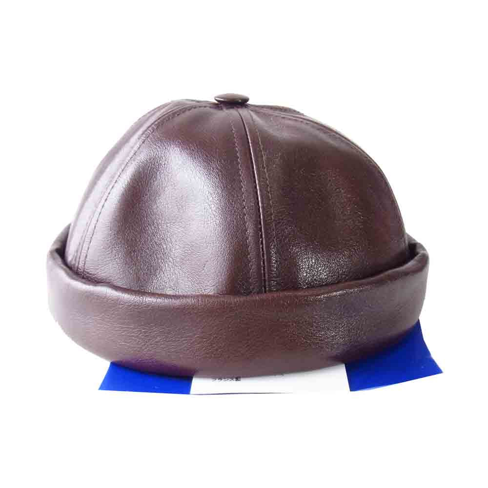 JUNYA WATANABE COMME des GARCONS ジュンヤワタナベコムデギャルソン 20AW WF-K601 × ベトンシレ BETON CIRE 牛革レザーキャップ ブラウン系【新古品】【未使用】【中古】