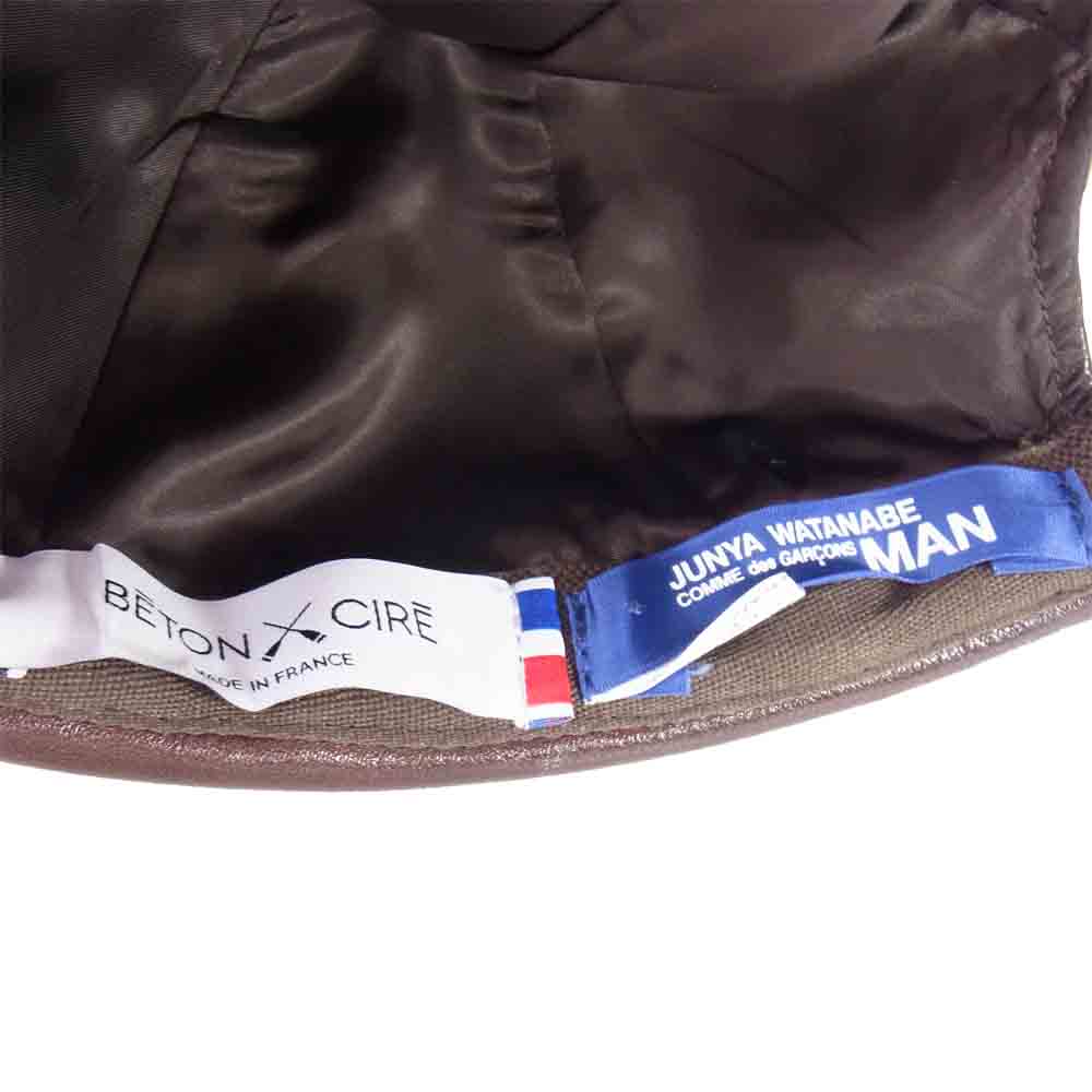 JUNYA WATANABE COMME des GARCONS ジュンヤワタナベコムデギャルソン 20AW WF-K601 × ベトンシレ BETON CIRE 牛革レザーキャップ ブラウン系【新古品】【未使用】【中古】