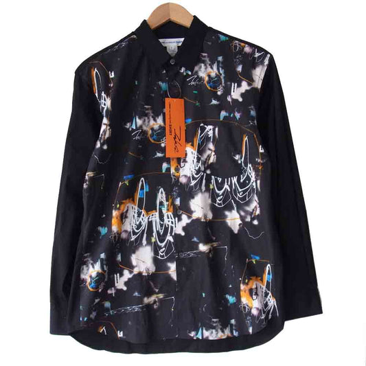 COMME des GARCONS コムデギャルソン 20AW W28006-1 × フューチュラ Futura Print Shirt グラフィック プリント シャツ ブラック系 S【新古品】【未使用】【中古】