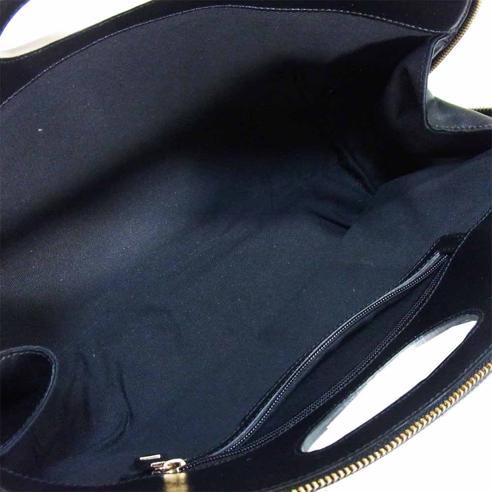 PELLICO ANELLI アネッリ クラッチバッグ クラッチ エナメル レザー ブラック×ベージュ系【中古】