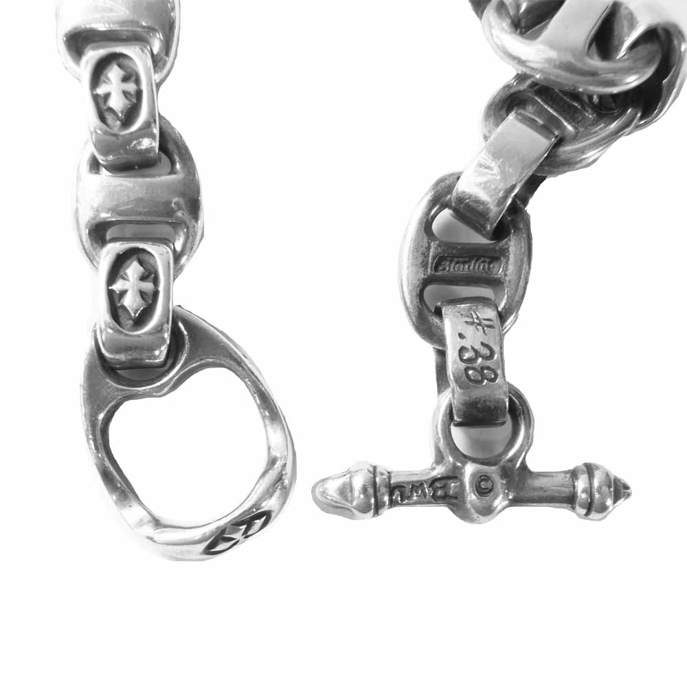BILL WALL LEATHER ビルウォールレザー MINI DOG HEAD WITH C-CROSS ミニ ドッグ ヘッド クロス ブレスレット シルバー系【中古】