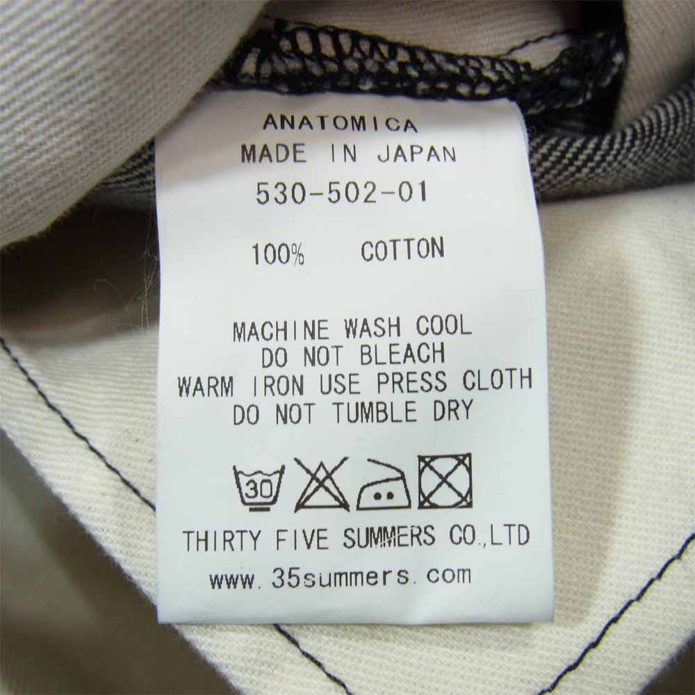 アナトミカ  530-502-0173034 TRIM FIT PTS IND OW トリムフィット スラックス インディゴブルー系 34【新古品】【未使用】【中古】