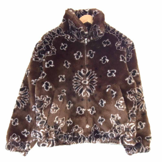 Supreme シュプリーム 21SS Bandana Faux Fur Bomber Jacket バンダナ ファー ボンバー ジャケット ブラウン系 S【新古品】【未使用】【中古】