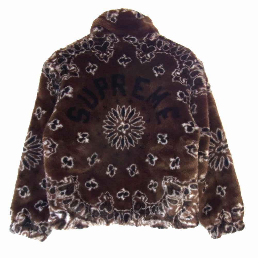 Supreme シュプリーム 21SS Bandana Faux Fur Bomber Jacket バンダナ ファー ボンバー ジャケット ブラウン系 S【新古品】【未使用】【中古】