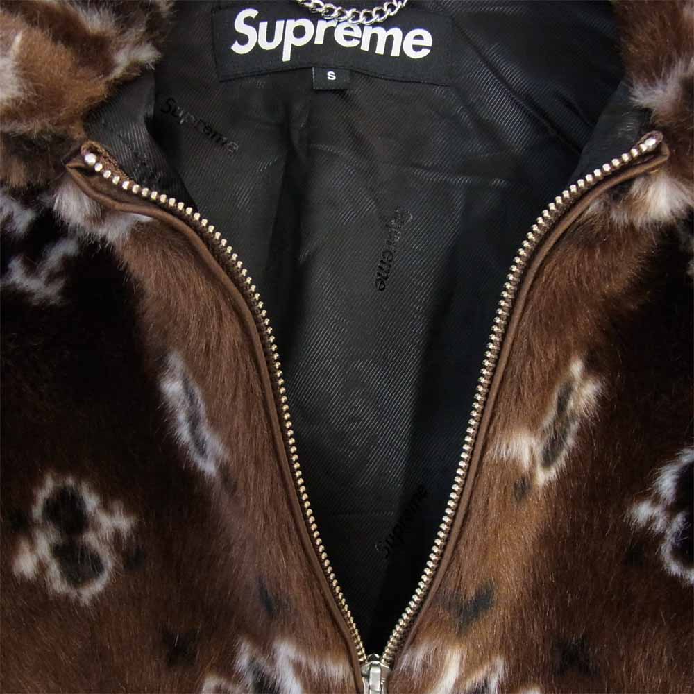 Supreme シュプリーム 21SS Bandana Faux Fur Bomber Jacket バンダナ ファー ボンバー ジャケット ブラウン系 S【新古品】【未使用】【中古】