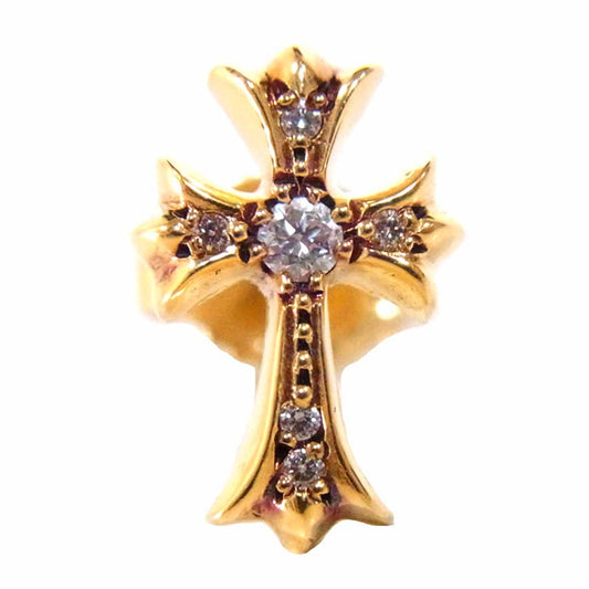 CHROME HEARTS クロムハーツ（原本無） 22K CHクロス ファット ダイヤ ピアス ゴールド系【中古】