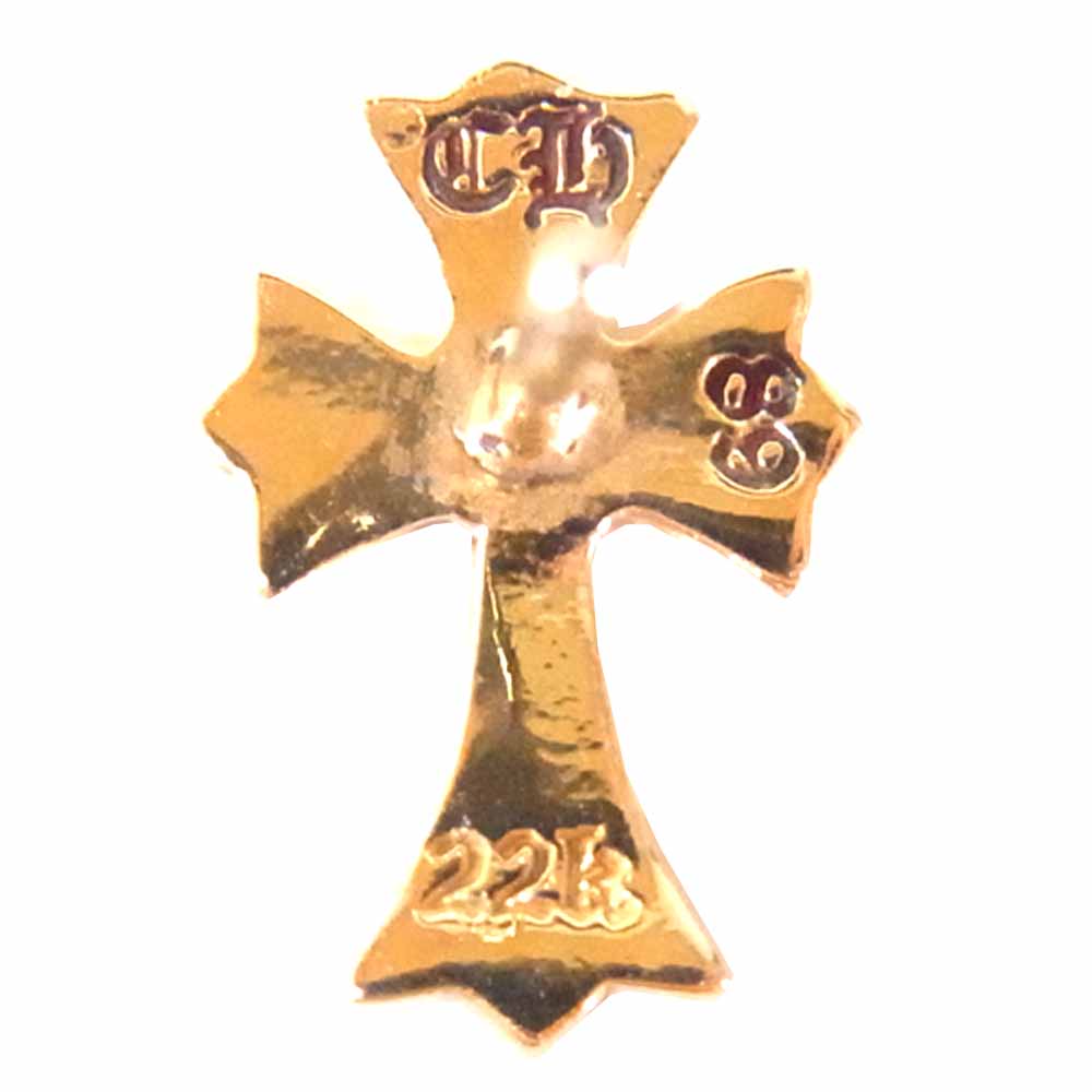 CHROME HEARTS クロムハーツ（原本無） 22K CHクロス ファット ダイヤ ピアス ゴールド系【中古】