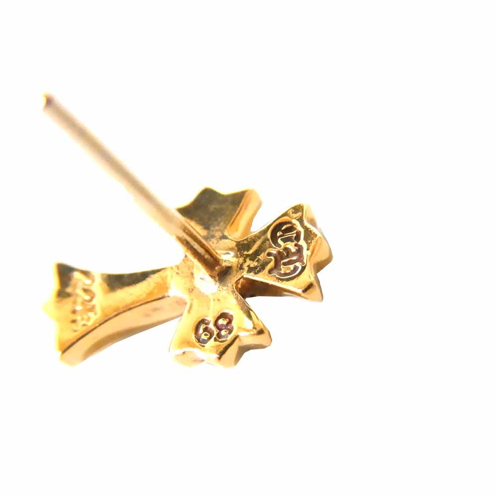 CHROME HEARTS クロムハーツ（原本無） 22K CHクロス ファット ダイヤ ピアス ゴールド系【中古】