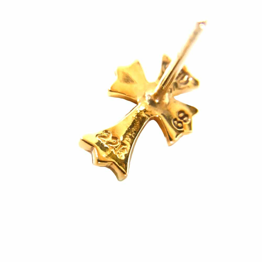 CHROME HEARTS クロムハーツ（原本無） 22K CHクロス ファット ダイヤ ピアス ゴールド系【中古】
