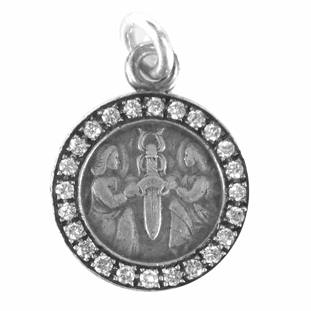 CHROME HEARTS クロムハーツ（原本無） CHRM ANGL MDL エンジェル メダル チャーム ダイヤ シルバー系【中古】