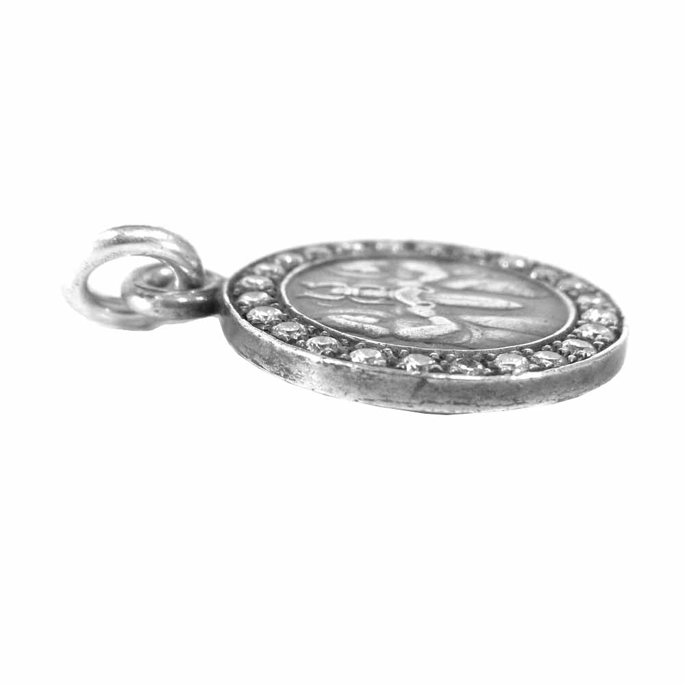 CHROME HEARTS クロムハーツ（原本無） CHRM ANGL MDL エンジェル メダル チャーム ダイヤ シルバー系【中古】