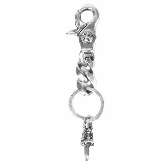 CHROME HEARTS クロムハーツ（原本無） ショート クラシック リンク クリップ キーチェーン シルバー系【中古】