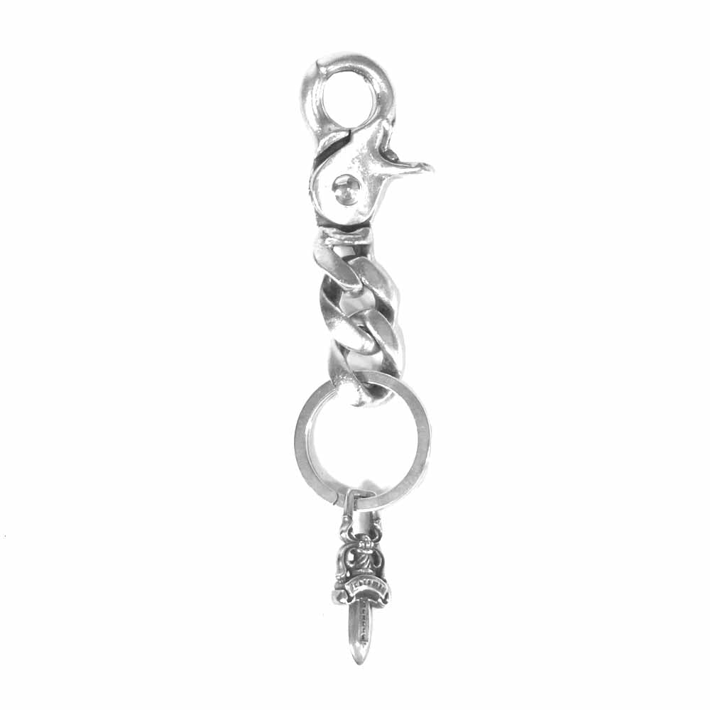 CHROME HEARTS クロムハーツ（原本無） ショート クラシック リンク クリップ キーチェーン シルバー系【中古】