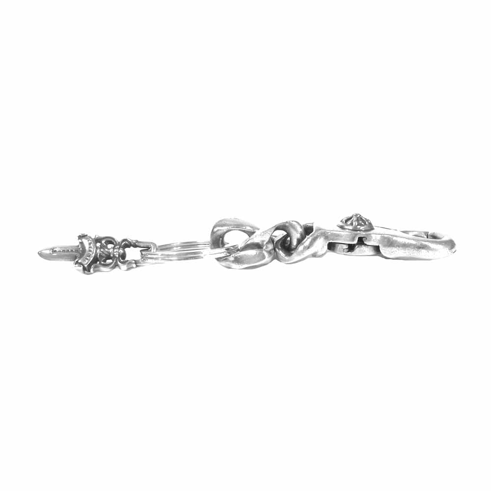 CHROME HEARTS クロムハーツ（原本無） ショート クラシック リンク クリップ キーチェーン シルバー系【中古】