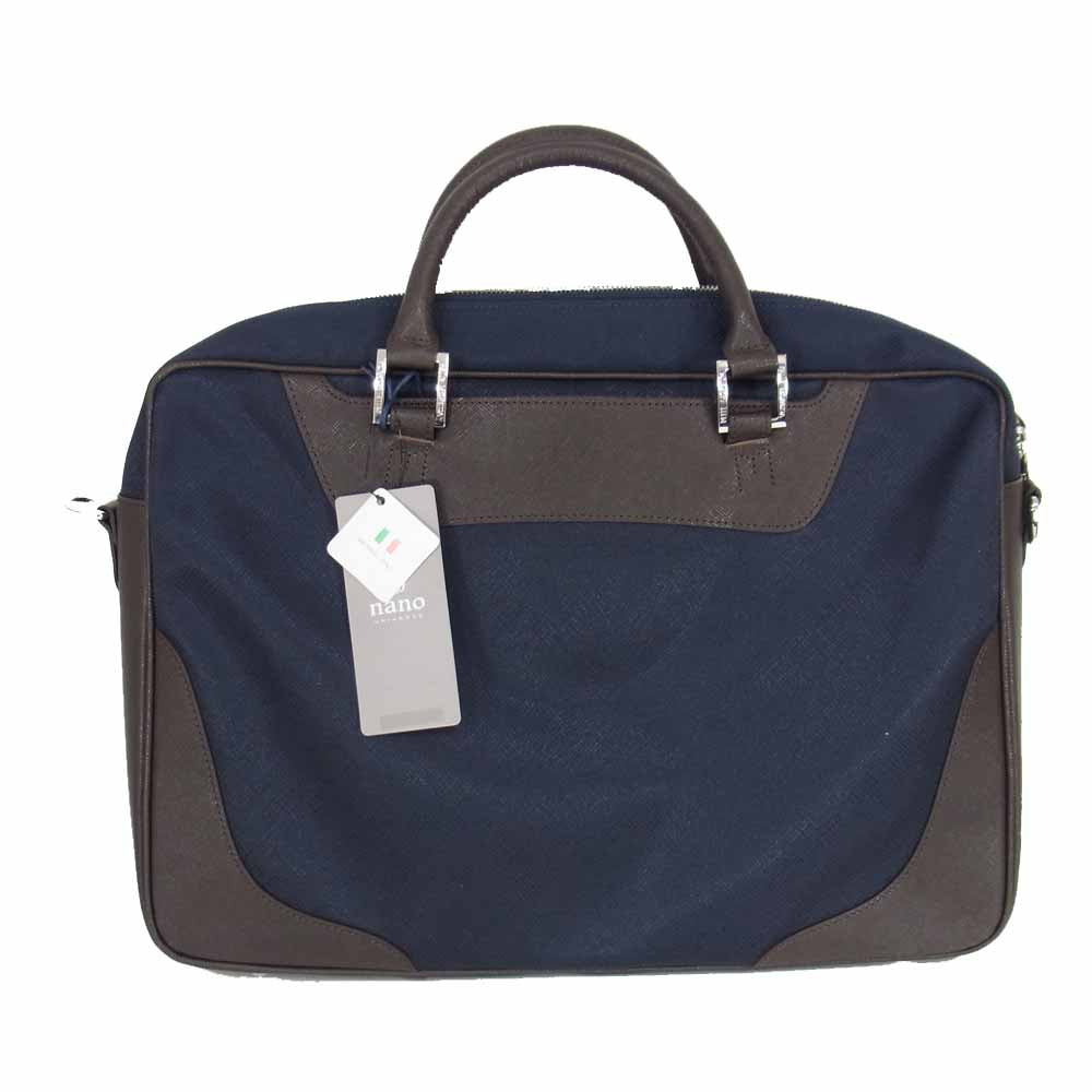 PELLE MORBIDA ペッレモルビダ Capitano キャピターノ 1ROOM ブリーフケース ネイビー系【新古品】【未使用】【中古】
