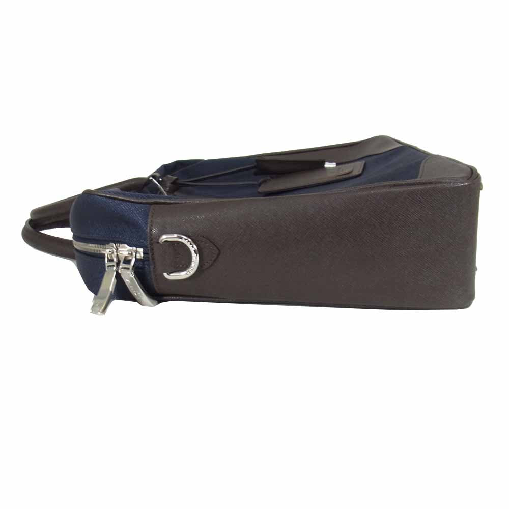 PELLE MORBIDA ペッレモルビダ Capitano キャピターノ 1ROOM ブリーフケース ネイビー系【新古品】【未使用】【中古】