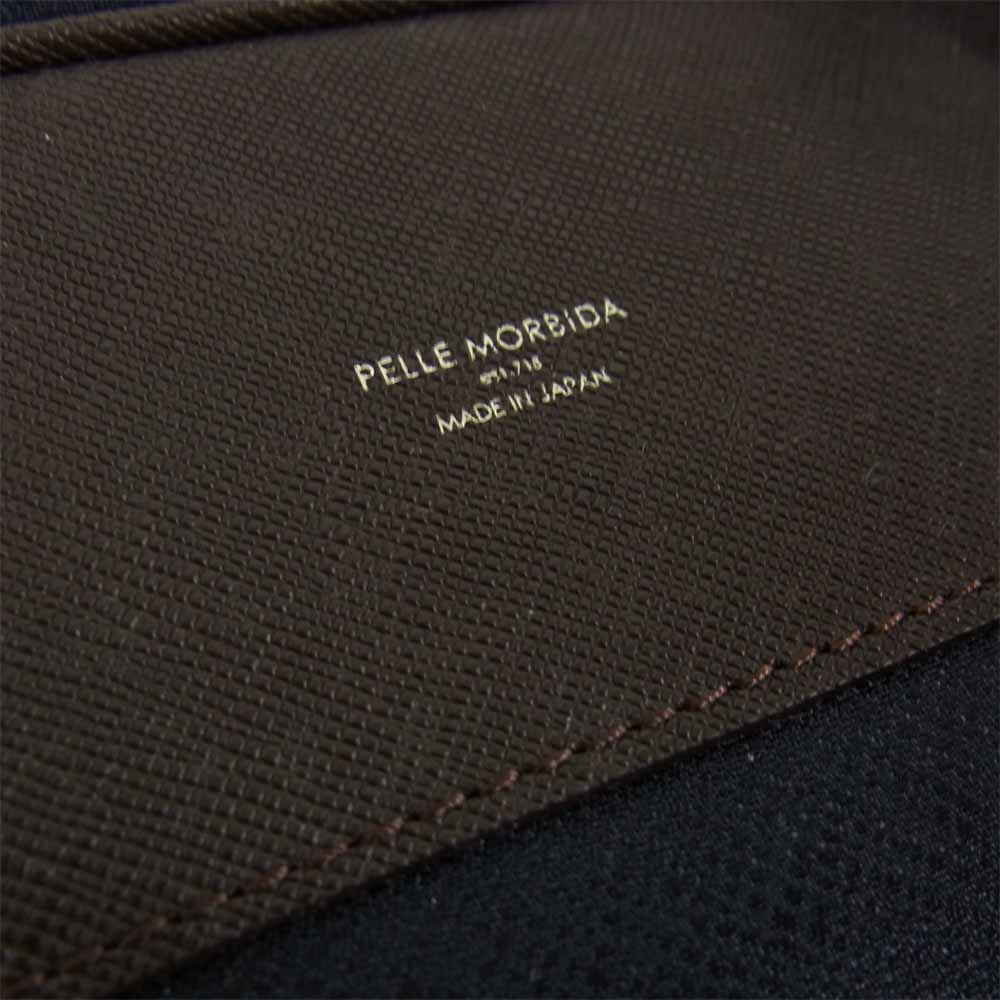 PELLE MORBIDA ペッレモルビダ Capitano キャピターノ 1ROOM ブリーフケース ネイビー系【新古品】【未使用】【中古】