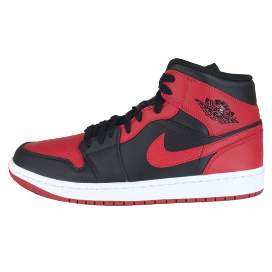 NIKE ナイキ 554724-074 AIR JORDAN 1 MID BRED エアジョーダン 1 ミッド ブレッド スニーカー 赤×黒系 US9.5【新古品】【未使用】【中古】
