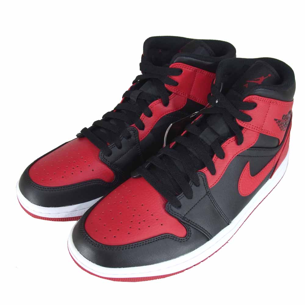 NIKE ナイキ 554724-074 AIR JORDAN 1 MID BRED エアジョーダン 1 ミッド ブレッド スニーカー 赤×黒系 US9.5【新古品】【未使用】【中古】