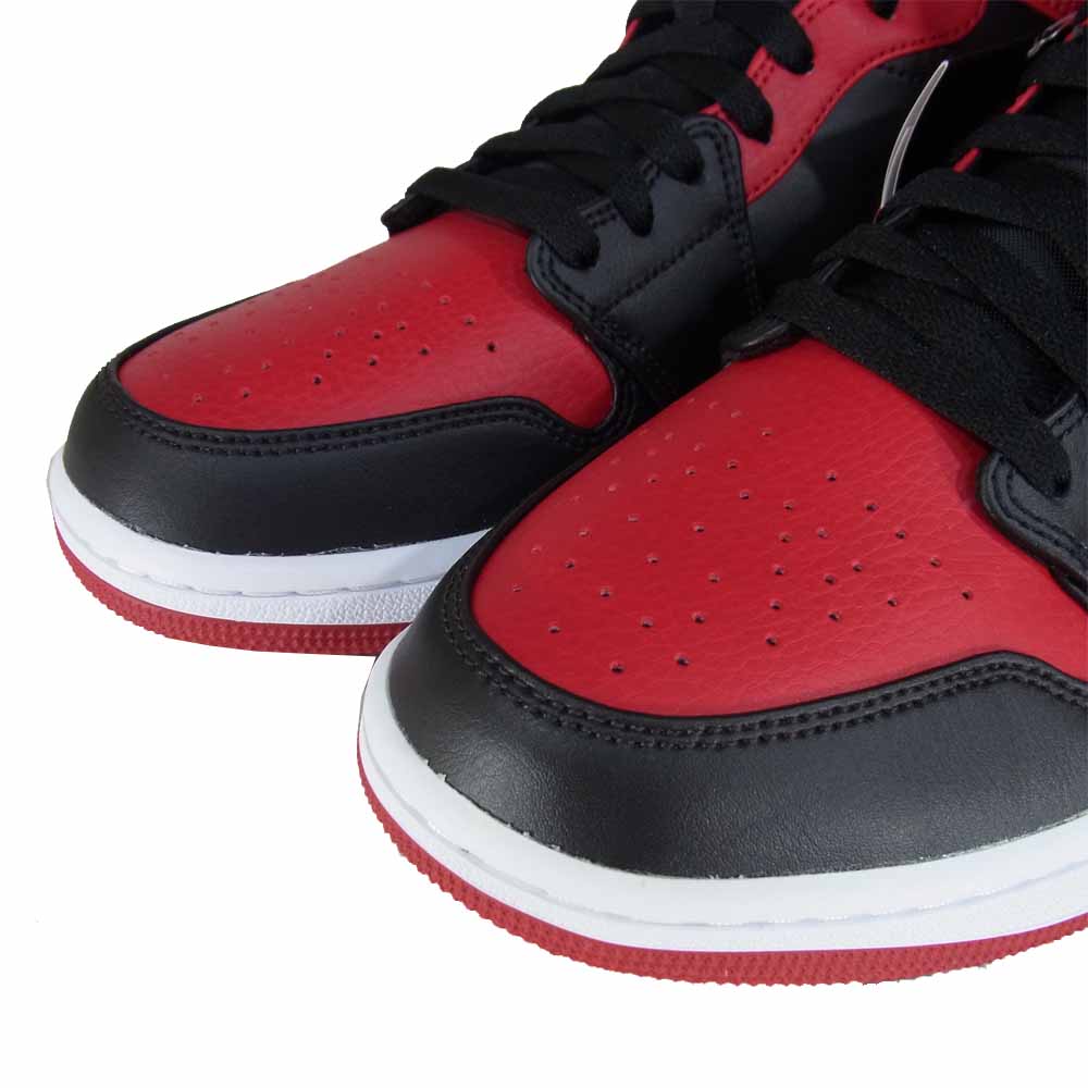 NIKE ナイキ 554724-074 AIR JORDAN 1 MID BRED エアジョーダン 1 ミッド ブレッド スニーカー 赤×黒系 US9.5【新古品】【未使用】【中古】