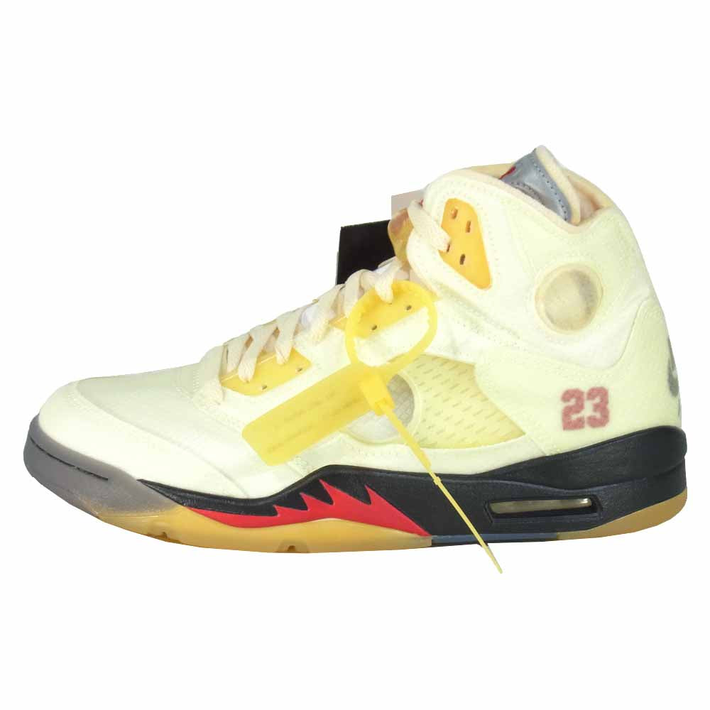 NIKE ナイキ DH8565-100 × OFF-WHITE オフホワイト AIR JORDAN 5 RETRO SP エアジョーダン 5 レトロ SP スニーカー イエロー系 US10【新古品】【未使用】【中古】