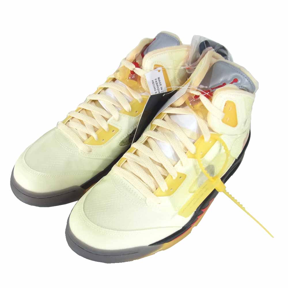 NIKE ナイキ DH8565-100 × OFF-WHITE オフホワイト AIR JORDAN 5 RETRO SP エアジョーダン 5 レトロ SP スニーカー イエロー系 US10【新古品】【未使用】【中古】