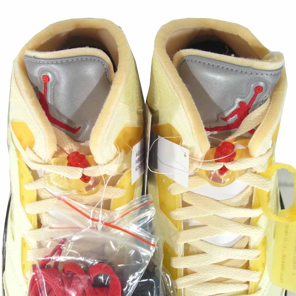NIKE ナイキ DH8565-100 × OFF-WHITE オフホワイト AIR JORDAN 5 RETRO SP エアジョーダン 5 レトロ SP スニーカー イエロー系 US10【新古品】【未使用】【中古】