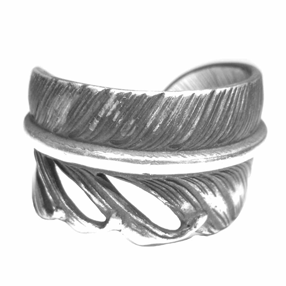 WINGROCK ウィングロック フェザー リング シルバー系 16号程度【中古】