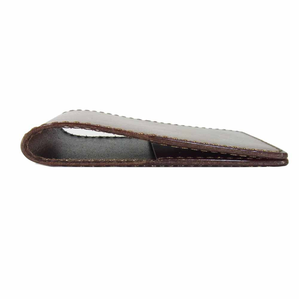 HERZ ヘルツ メモパッドホルダー B7 カバー ホルダー レザー 日本製 ブラウン系【美品】【中古】