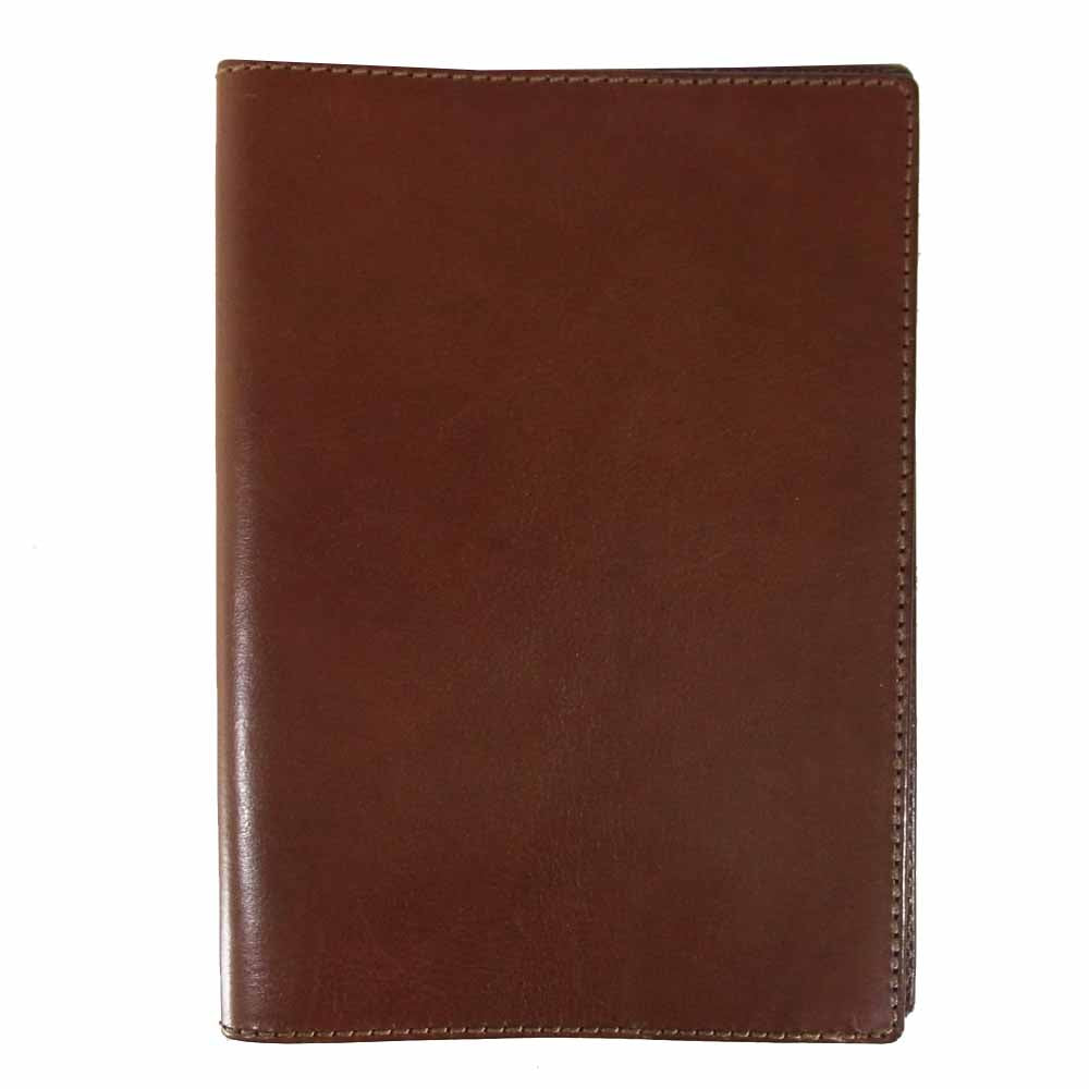 HERZ ヘルツ レザー 本革 ノート 手帳 カバー L ブラウン系【美品】【中古】