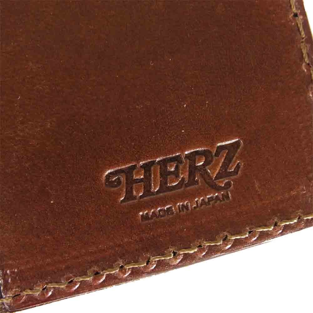 HERZ ヘルツ レザー 本革 ノート 手帳 カバー L ブラウン系【美品】【中古】