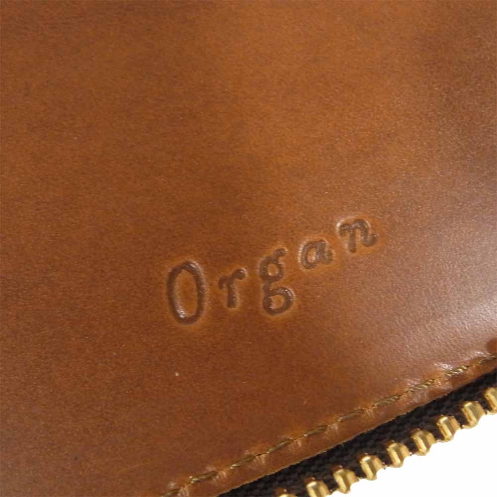 HERZ ヘルツ Organ オルガン サドルレザー ラウンド ジップ ノート 手帳 カバー ライトブラウン系【美品】【中古】