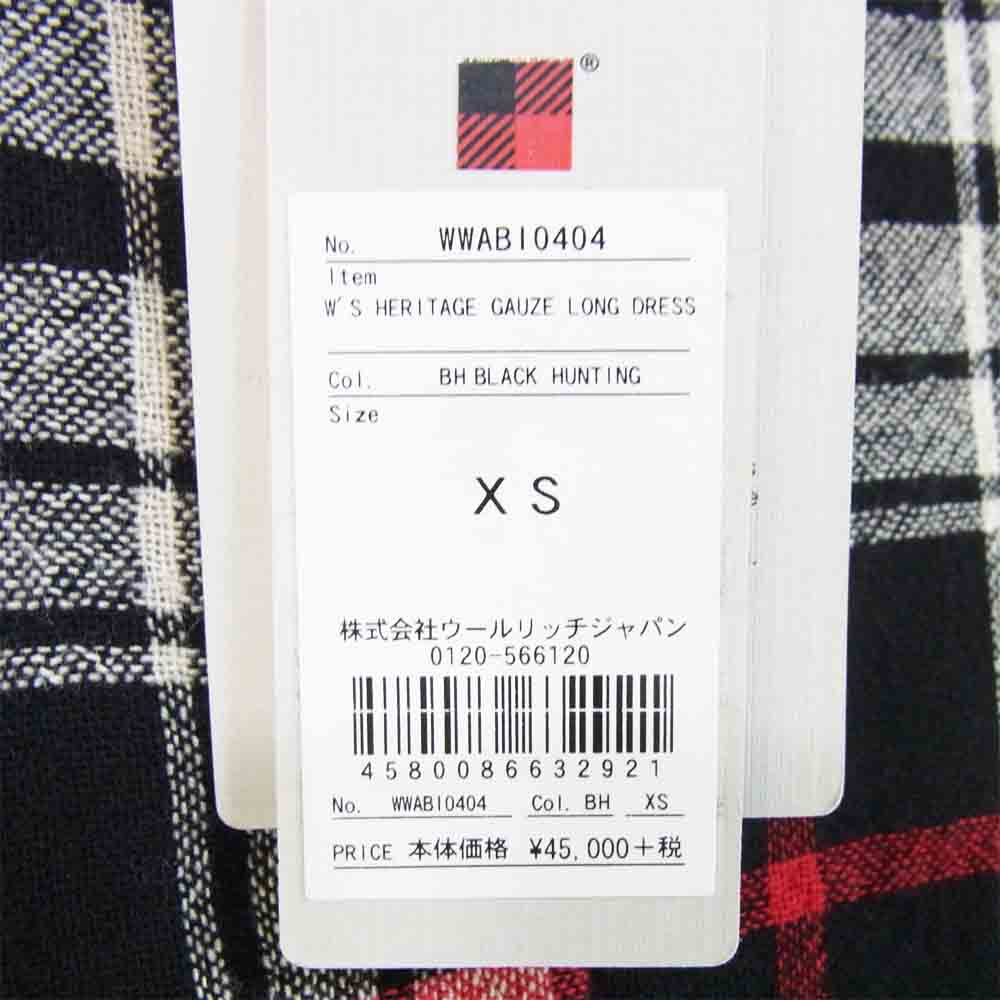 WOOLRICH ウールリッチ WWABI0404 HERITAGE GAUZE LONG DRESS ガーゼ ロング ドレス ワンピース BlackHunting XS【新古品】【未使用】【中古】