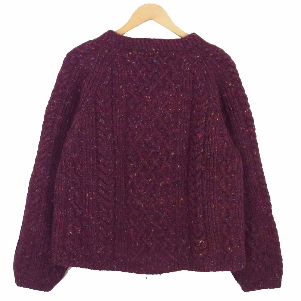INVERALLAN インバーアラン 茶タグ 1A CREW NECK SWEATER クルーネックセーター エンジ系 サイズ表記無【中古】