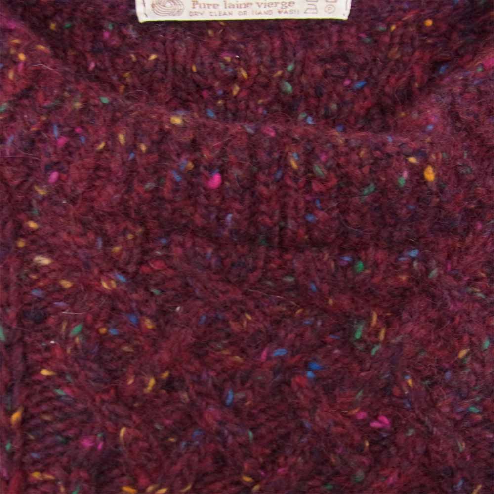 INVERALLAN インバーアラン 茶タグ 1A CREW NECK SWEATER クルーネックセーター エンジ系 サイズ表記無【中古】