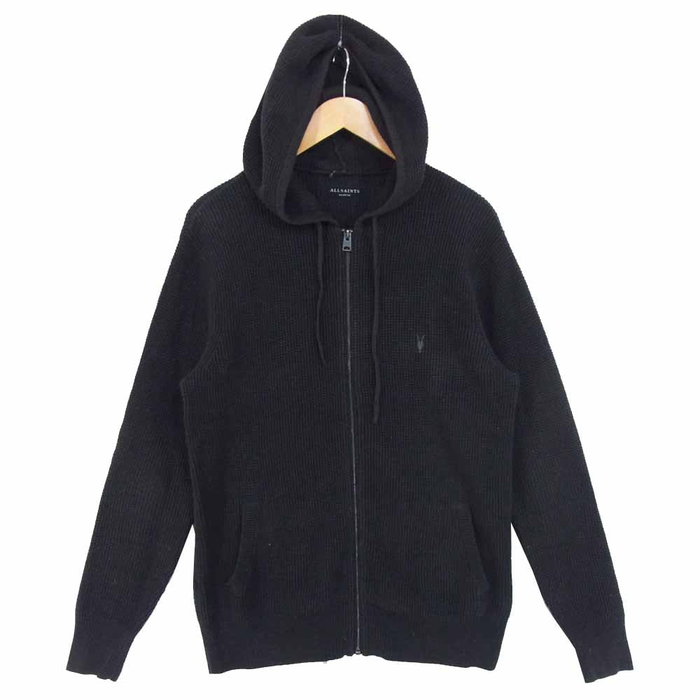オールセインツ MK072G TRIAS HOODY ジップアップ フーディー パーカー ブラック系 M【中古】