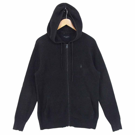 オールセインツ MK072G TRIAS HOODY ジップアップ フーディー パーカー ブラック系 M【中古】