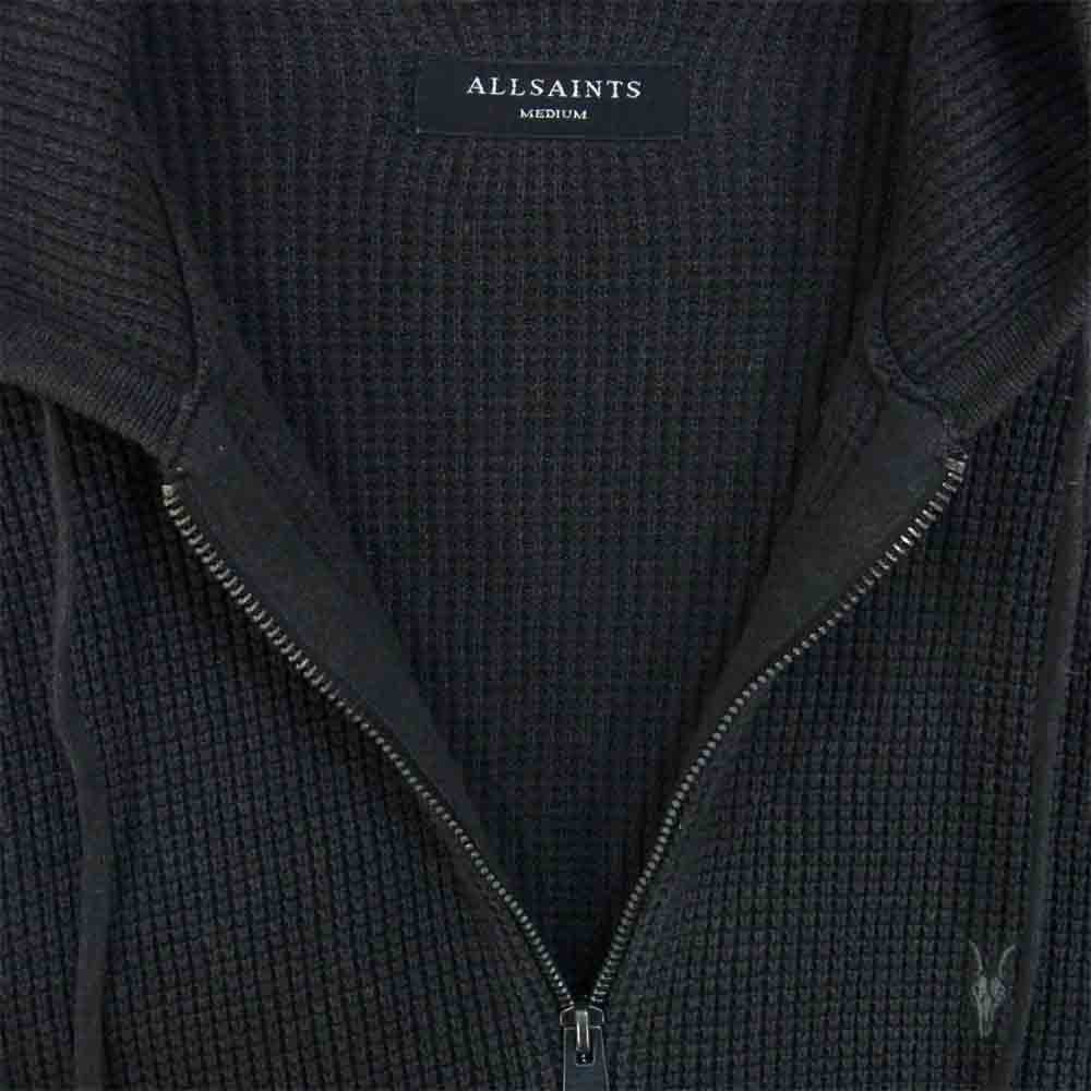 オールセインツ MK072G TRIAS HOODY ジップアップ フーディー パーカー ブラック系 M【中古】