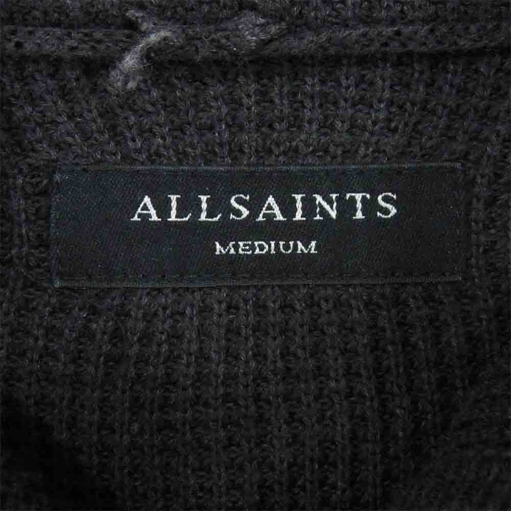 オールセインツ MK072G TRIAS HOODY ジップアップ フーディー パーカー ブラック系 M【中古】