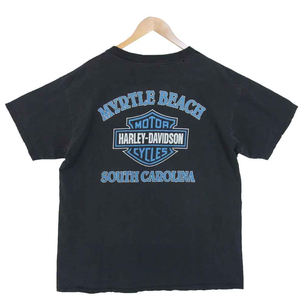 アレスグレイ ハーレーダヴィッドソン スワロフスキー ロゴ プリント Tシャツ チャコール系 XL【中古】