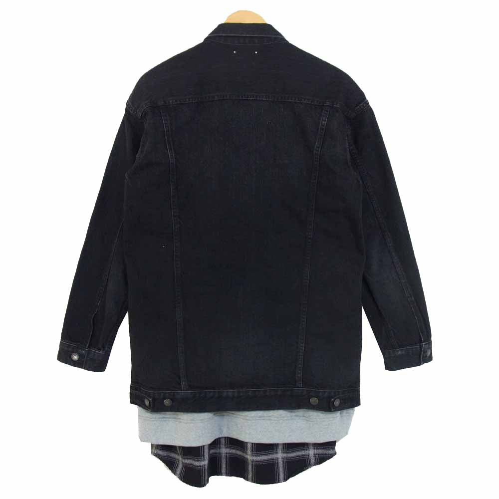 マインデニム 1809-9002-95-012 Layered Long GJKT レイヤード ジャケット ブラック系 1【美品】【中古】