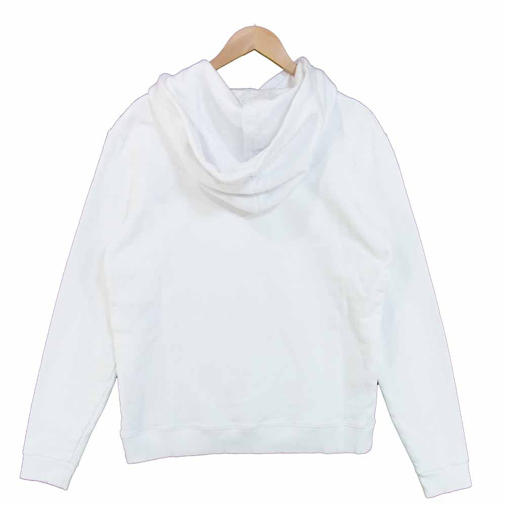 SAINT LAURENT サンローラン 464581 YB2PG シグニチャー クロップ ロゴプリント パーカー ホワイト系 L【美品】【中古】