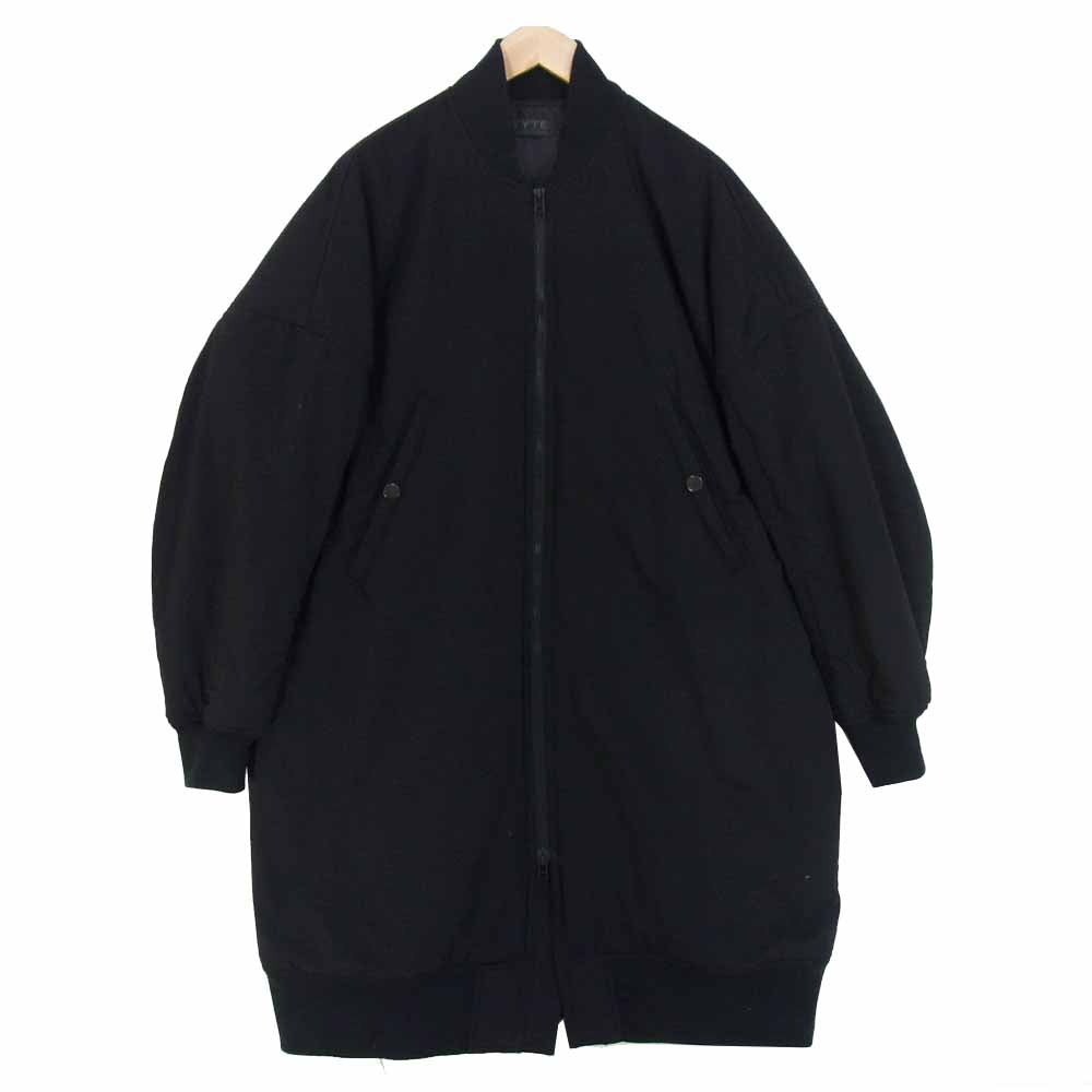 Yohji Yamamoto ヨウジヤマモト UV-Y08-912 S'YTE Pe/Rayon Gabardine Stretch Padding Big Long MA-1 ブラック系 3【美品】【中古】