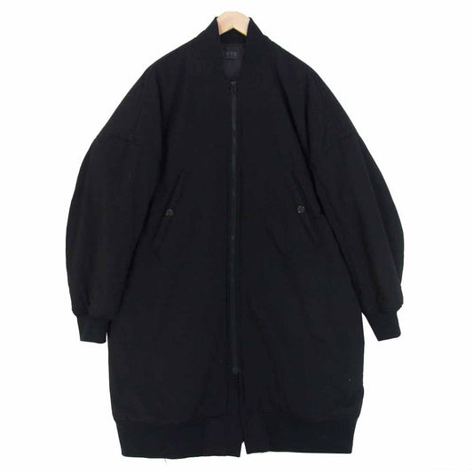 Yohji Yamamoto ヨウジヤマモト UV-Y08-912 S'YTE Pe/Rayon Gabardine Stretch Padding Big Long MA-1 ブラック系 3【美品】【中古】