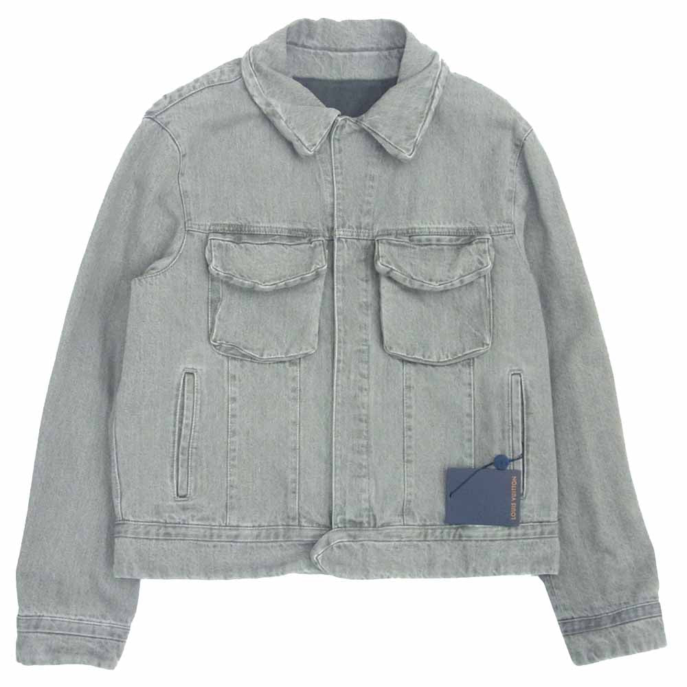 LOUIS VUITTON ルイ・ヴィトン 19AW HHA01WOTS 3D ディテール デニム トラッカー ジャケット グレー系 48【新古品】【未使用】【中古】