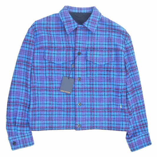 LOUIS VUITTON ルイ・ヴィトン 19AW RM192M-ORR-HHS10W チェック柄 フランネル ウール ブルゾン ジャケット ブルー系 50【新古品】【未使用】【中古】