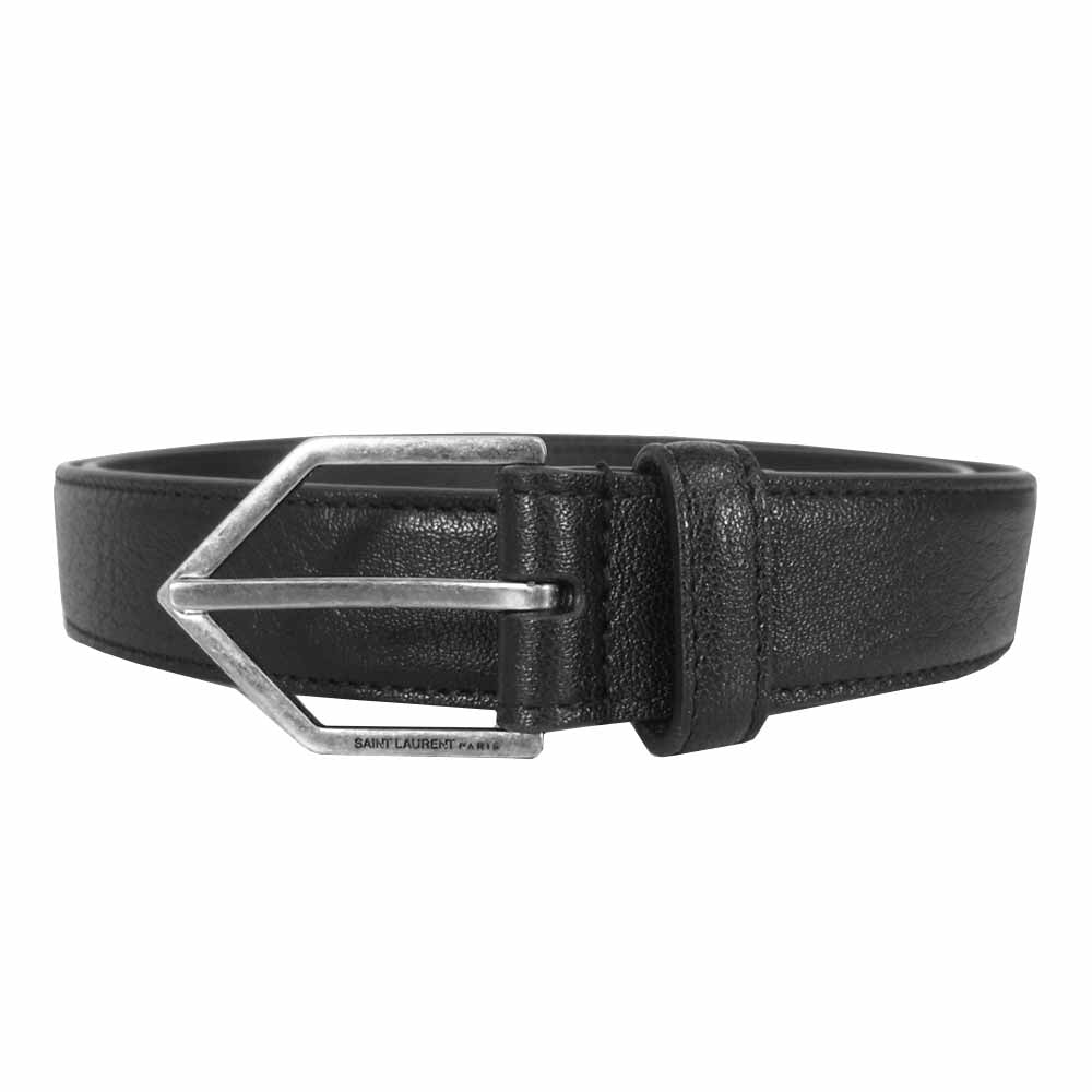 SAINT LAURENT サンローラン GRZ510520 レザー ベルト ブラック系【極上美品】【中古】