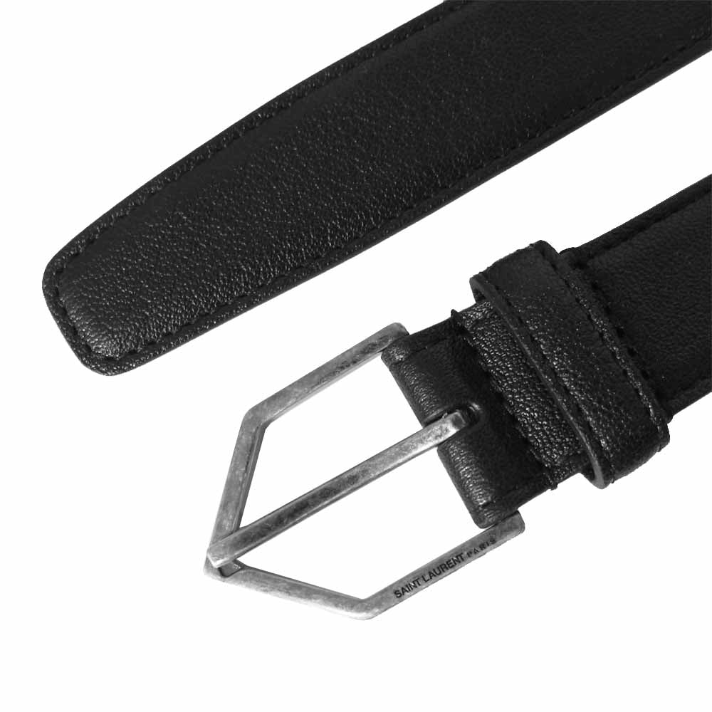 SAINT LAURENT サンローラン GRZ510520 レザー ベルト ブラック系【極上美品】【中古】