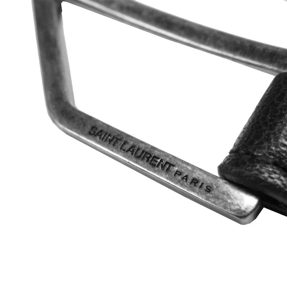SAINT LAURENT サンローラン GRZ510520 レザー ベルト ブラック系【極上美品】【中古】