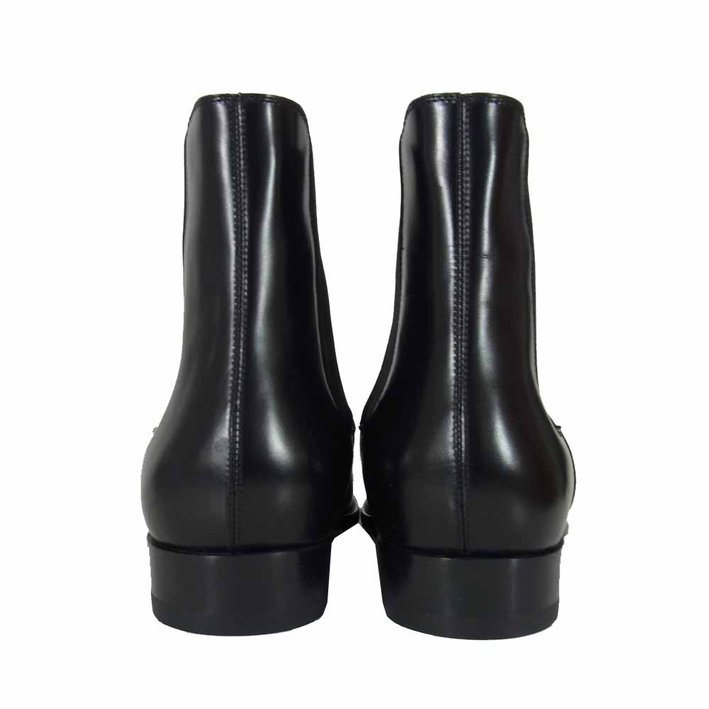 SAINT LAURENT サンローラン 592438 サイドゴア レザー チェルシー ブーツ ブラック系 41 1/2【新古品】【未使用】【中古】